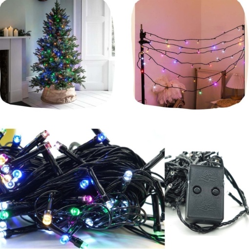 Set 2 x Instalatie muzicala de Craciun, 20 m, 200 led-uri, multicolor