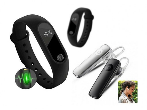 Casca Bluetooth + Bratara fitness