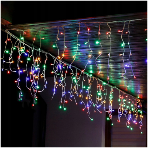 Instalatie de craciun, model franjuri, 480 Led, 20 metri, Multicolor
