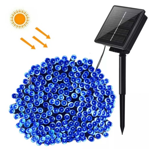 Instalatie solara 10 metri, 100 led Albastru