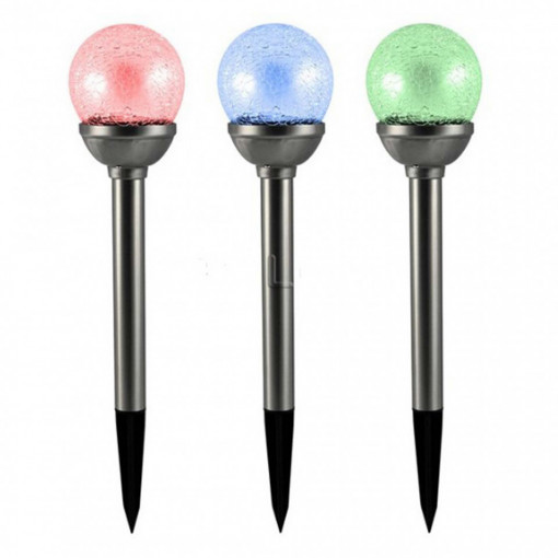 Set 3 lampi solare RGB, pentru curte si gradina