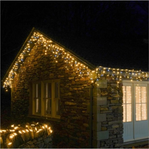 Instalatie franjuri cu FLASH alb rece, 50 metri, 1000 LED turturi, Alb Cald, fir gros