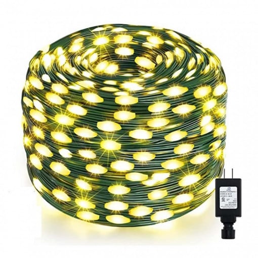Instalatie liniara de exterior, tip banda cu led turnat, 100 metri, 800 led, jocuri de lumini, Alb Cald