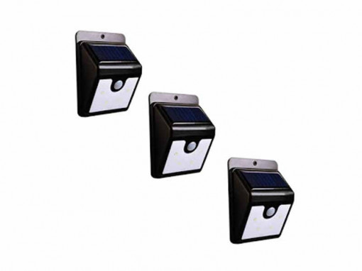 Lampa solara 30 LED, senzor de miscare - set 3 bucati