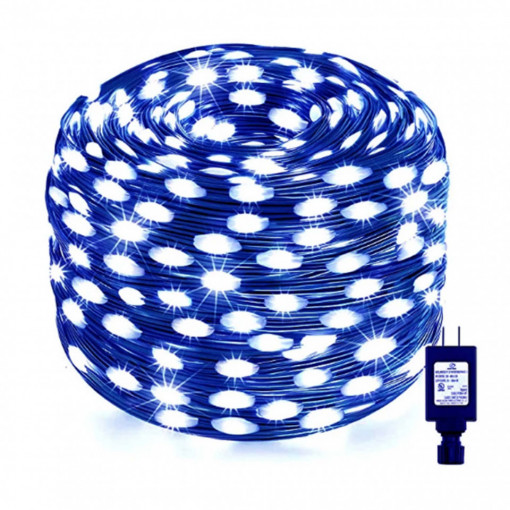 Instalatie liniara de exterior, tip banda cu led turnat, 100 metri, 800 led, jocuri de lumini, Albastru