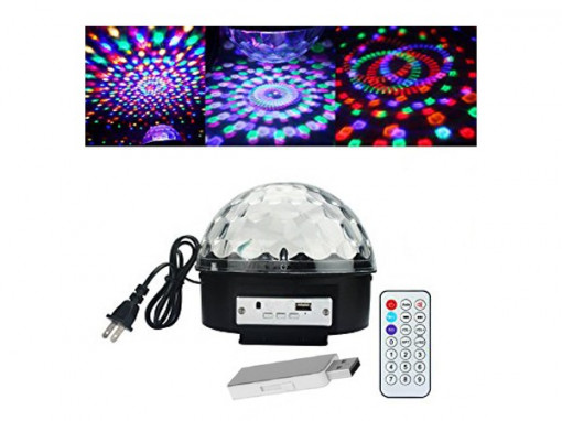 Proiector Disco Led Magic Ball cu telecomanda si Redare Audio MP3