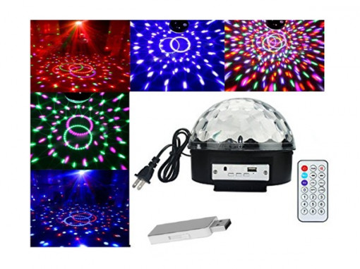 Proiector Disco Led Magic Ball cu telecomanda si Redare Audio MP3