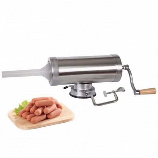 Aparat de facut carnati, 3 kg, inox, ventuza fixare, 3 palnii incluse