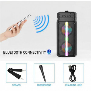 Boxa portabila wireless bluetooth, microfon, Led Speaker