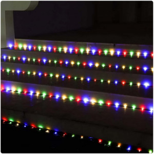 Instalatie liniara de exterior, tip banda cu led turnat, 30 metri, 240 led, jocuri de lumini, Multicolor
