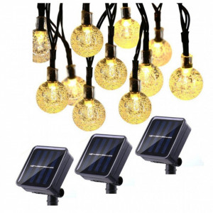 Instalatie solara Globulete Cristal LED, 150 led, Alb Cald