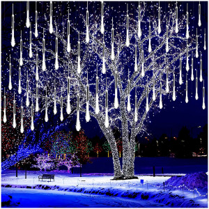 Set 16 Turturi curgatori + Instalatie franjuri 16 metri, 400 LED-uri, Alb Rece