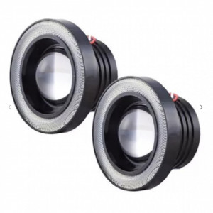 Set 2 proiectoare auto LED, lupa, Angel Eyes, 64 mm