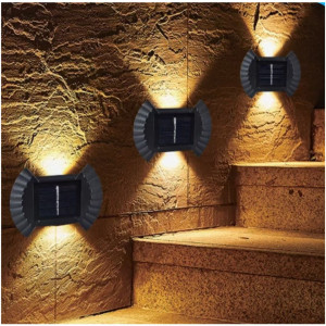 Set 4 lampi solare cu lumina bidirectionala