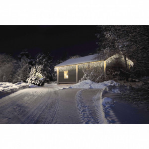 Set 6 x Instalatii franjuri cu FLASH, 60 metri, 1200 LED-uri, Alb Cald, Interconectabile