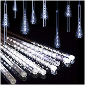 Instalatie 24 turturi luminosi, efect de ninsoare, LED ALB RECE