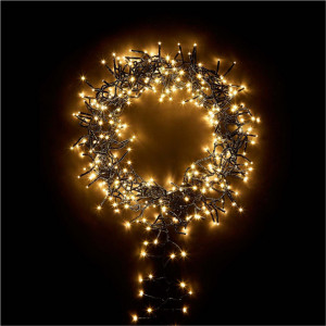 Instalatie de craciun tip cluster, interconectabila, 20 metri, 960 led, Alb Cald