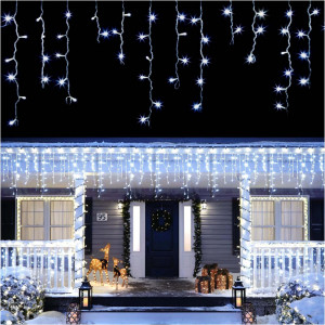 Instalatie exterior, turturi cu FLASH, 23.5 metri, 500 LED Alb Rece