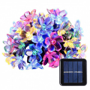 Instalatie solara floare de cires japonez Sakura, 100 led, Multicolor
