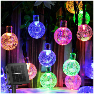 Instalatie solara Globulete Cristal LED, 50 led, Multicolor