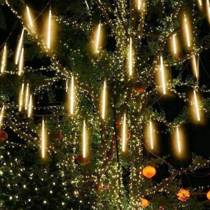 Set 16 Turturi curgatori + Instalatie franjuri 16 metri, 400 LED-uri, Alb Cald