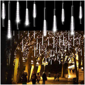 Set 16 Turturi curgatori + Instalatie franjuri 16 metri, 400 LED-uri, Alb Rece