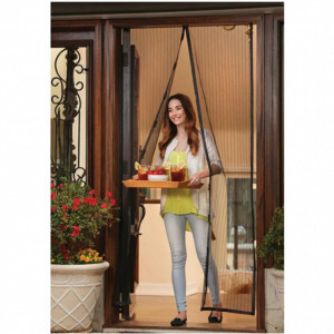 Set 2 perdele magnetice antiinsecte 190 x 100 cm, Maro
