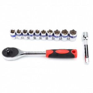 Set chei tubulare cu antrenor clichet 12 piese
