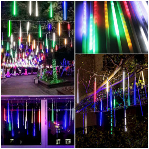 Instalatie 16 turturi luminosi, iluzia unor fulgi de zapada in cadere, Multicolor