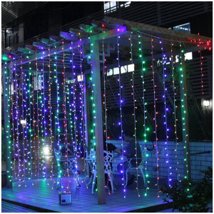 Instalatie de Craciun Tip Perdea 3 m x 3 m, 400 LED Multicolor
