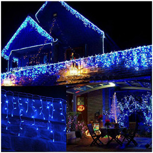 Instalatie franjuri, 12 metri, 240 Led, Albastru