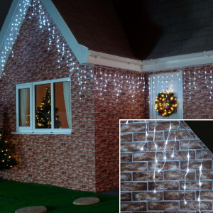 Instalatie franjuri 21 metri, 600 LED Alb Rece