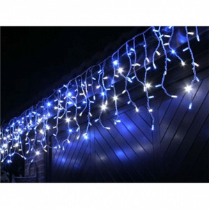 Instalatie perdea franjuri cu FLASH alb rece, turturi interconectabili, 20 metri, 480 LED, Albastru