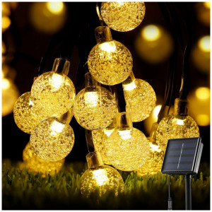 Instalatie solara Globulete Cristal LED, 50 led, Alb Cald