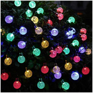 Instalatie solara Globulete Cristal LED, 50 led, Multicolor