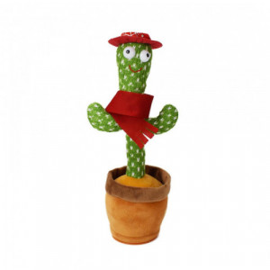 Jucarie interactiva cactus vorbitor si dansator, cu lumini, 32 cm