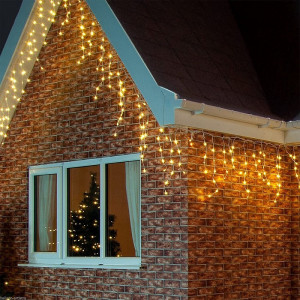 Set 16 Turturi curgatori + Instalatie franjuri 16 metri, 400 LED-uri, Alb Cald