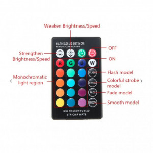 Set 2 becuri RGB auto cu telecomanda