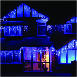 5 + 1 Gratis, Instalatie franjuri, 48 metri, 1200 LED-uri, Albastru