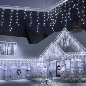 Instalatie exterior franjuri cu turturi FLASH 70 metri, 1400 LED Alb Rece