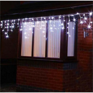 Instalatie perdea franjuri cu FLASH alb rece, turturi interconectabili, 40 metri, 960 LED, Alb Rece