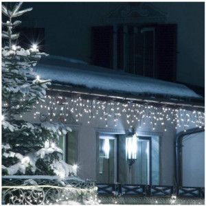Instalatie franjuri decorativa, model turturi, 960 Led, 40 metri, interconectabila, Alb Rece