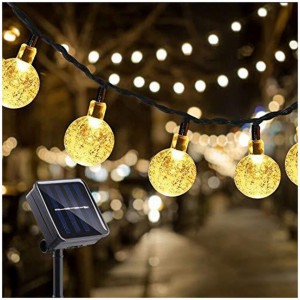 Instalatie solara Globulete Cristal LED, 50 led, Alb Cald