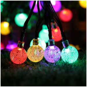 Instalatie solara Globulete Cristal LED, 50 led, Multicolor