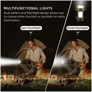 Lanterna LED reincarcabila, 3 zone de iluminare, 8 moduri de functionare