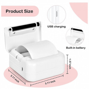 Mini imprimanta termica portabila pentru telefon, 1 rola inclusa