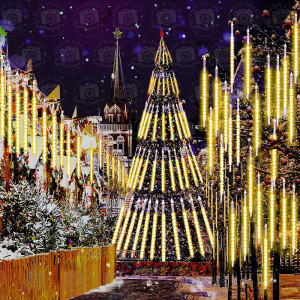 Set 16 Turturi curgatori + Instalatie franjuri 16 metri, 400 LED-uri, Alb Cald