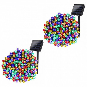 Set 2 x Instalatie solara, 100 led, 10 metri, Multicolor