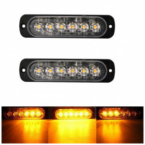 Set 2 x Stroboscop 6 LED, lumina portocalie