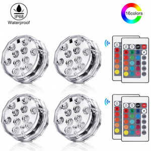 Set 4 lampi LED RGB, rezistente la apa
